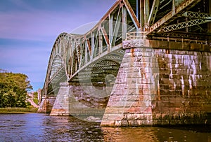 Old bridge over Merrimack River