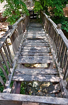 The old bridge over the River Klarios in village of  Galata. Cyprus