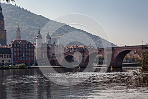 Old Bridge over river Necker in Heidelberg