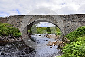 Old Bridge and River Landscape of the North West Highlands of Scotland