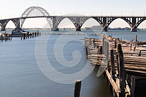 Old bridge between Sealand and Moen in Denmark