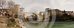 The Old Bridge `Stari Most` in Bosnia and Herzegovina.