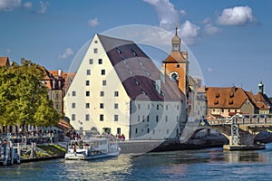 Old bridge tower and Salt Warehouse, Regensburg, Germany