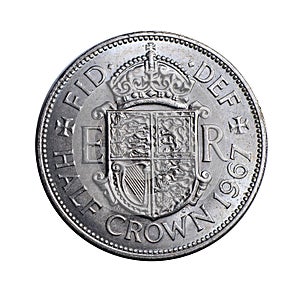 Old British half crown coin