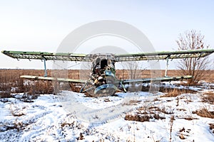 Old broken aircraft Antonov An-2