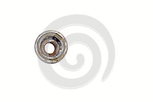 Old broken bearing on a white background