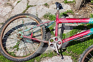 Old broken bicycle