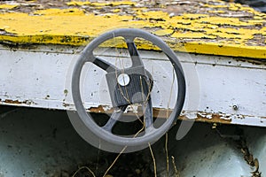 Old and broken boat in repair