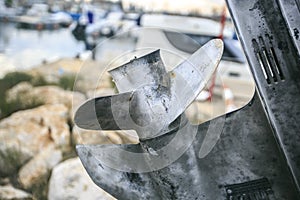 Old and broken boat in repair