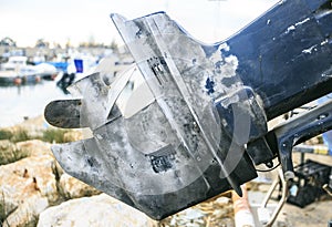 Old and broken boat in repair