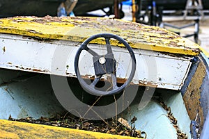 Old and broken boat in repair