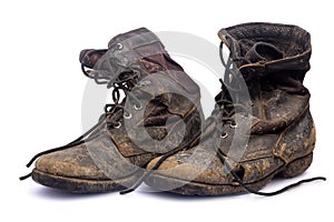 Old and broken boots Retro fashion