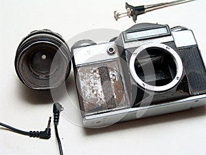 Old broken camera
