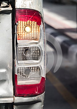 Old broken car taillight