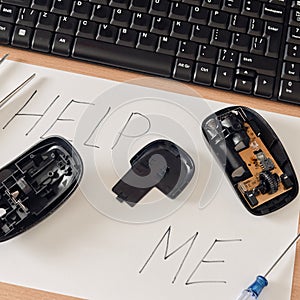 Broken computer mouse