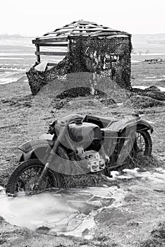 Old broken german motorcycle