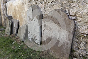 Old broken gravestones