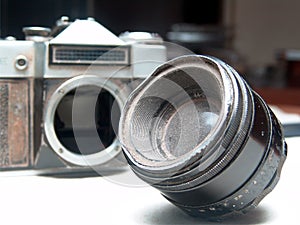 Old broken lens