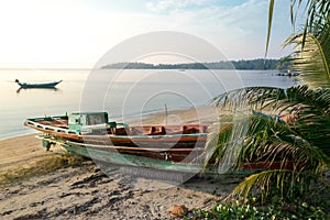 Old broken longtail boat