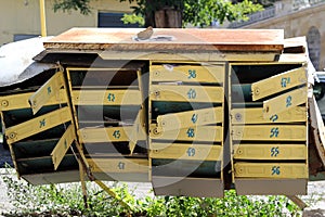 Old and broken mailboxes