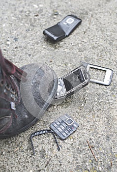 Old broken mobile phone
