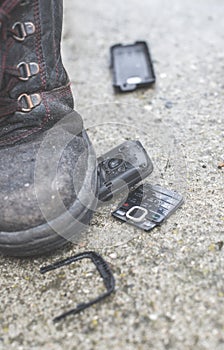 Old broken mobile phone