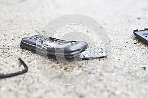 Old broken mobile phone