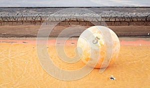 Old broken pooltable outside, selective focus