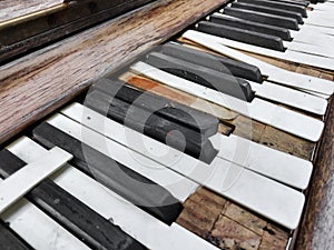 Old and broken piano