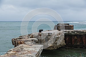 Old broken transport and military pier, Efate, Vanuatu