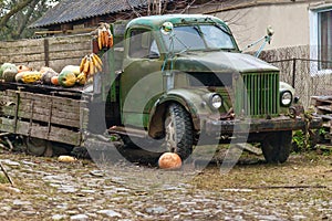 Old broken truck on the farm