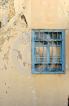 Old broken wall with window