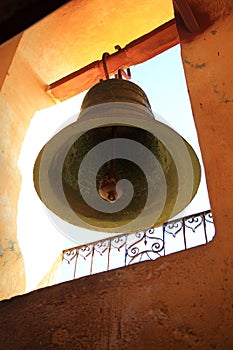 An old bronze bell on the tower of the Convento de San Francisco de AsÃ­s. Trinidad, Cuba