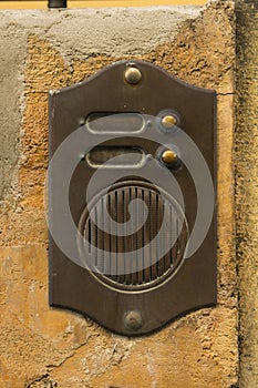 Old Bronze Door Intercom Buzzer