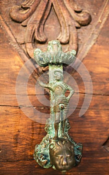 Old bronze doorhandle photo