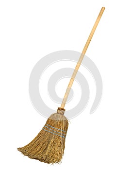 Old broom with clipping path photo