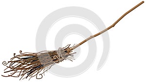 Old broom isolated