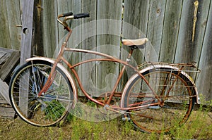Old brown boy`s bike
