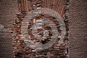 Old brown brick column background