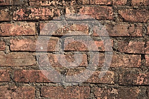 Old brown brick wall background