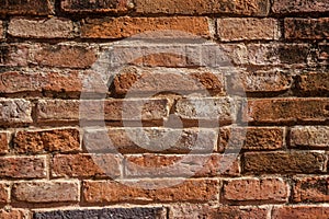 Old brown brick wall vintage texture background