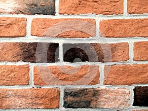 Old brown, dark red and black brick wall texture