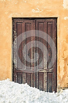 Old brown door