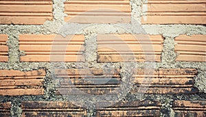 Old brown grunge walll brick texture background