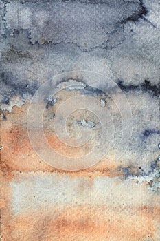 Old brown rustic watercolor texture, stilized watercolor rust, mold or dirty surface photo