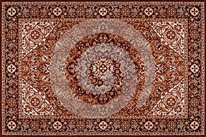 Old Brown Persian Carpet Texture, abstract ornament