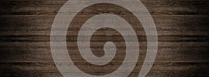 Old brown rustic weathered dark grunge wooden timber table wall floor board texture - wood background banner top view