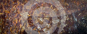 Old brown rusty metal sheet. background or textura photo