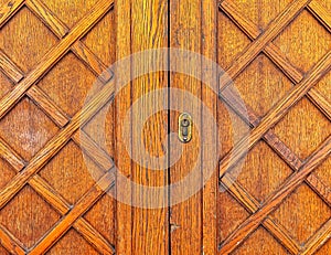 An old brown solid wood door detail, seamless pattern background.