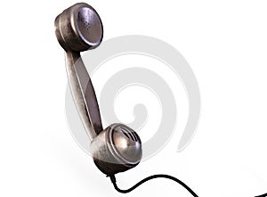 Old brown vintage telephone 3d render